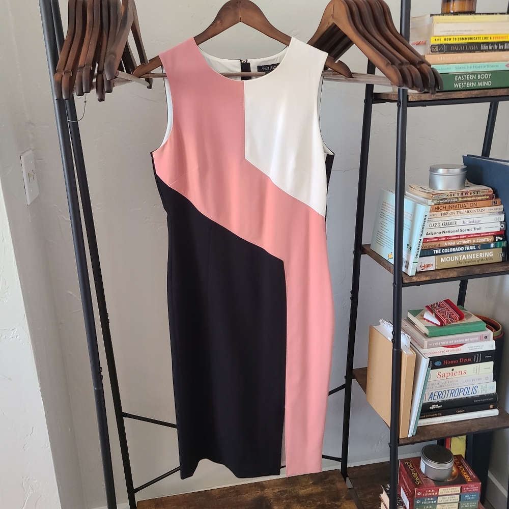 White House Black Market colorblocked sheath dress